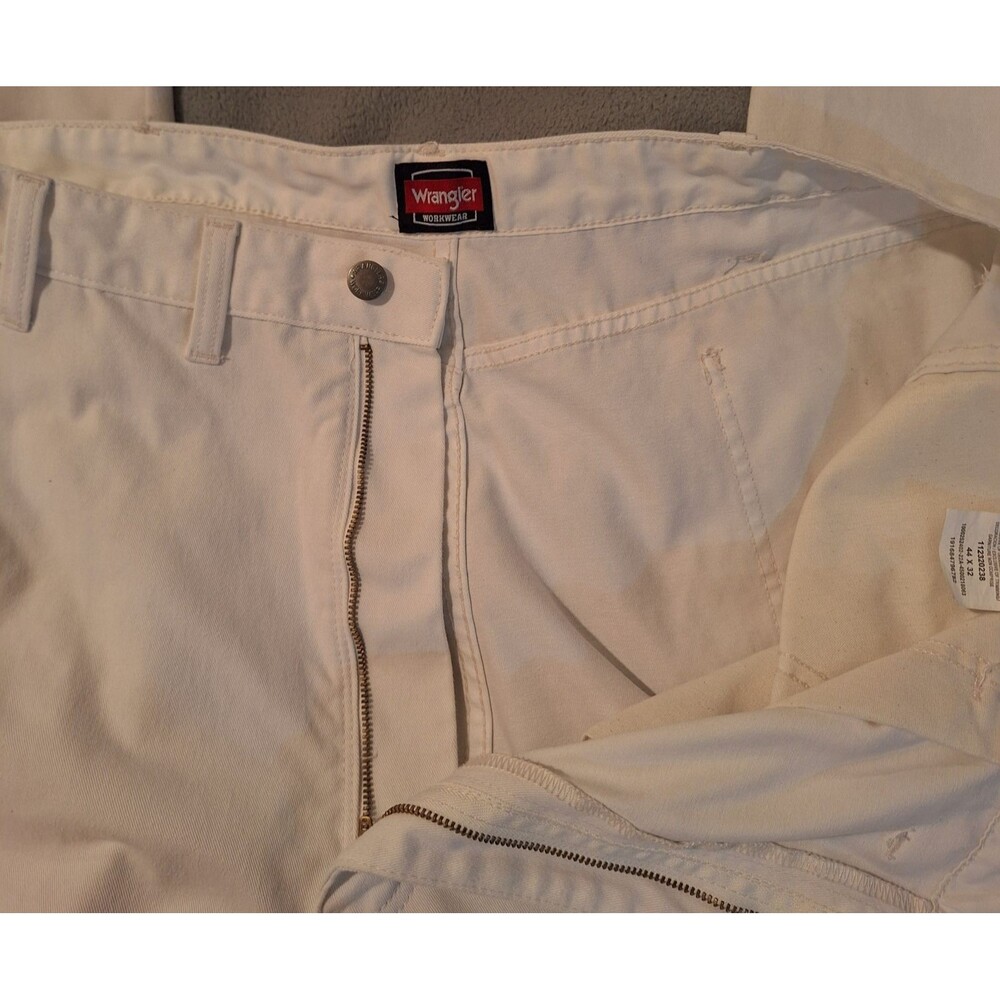 WRANGLER Workwear White Jeans Men 44x32 Painters Carpenters Pants - Picture 6 of 12